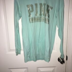“Pink”  blue hoodie ,long sleeve